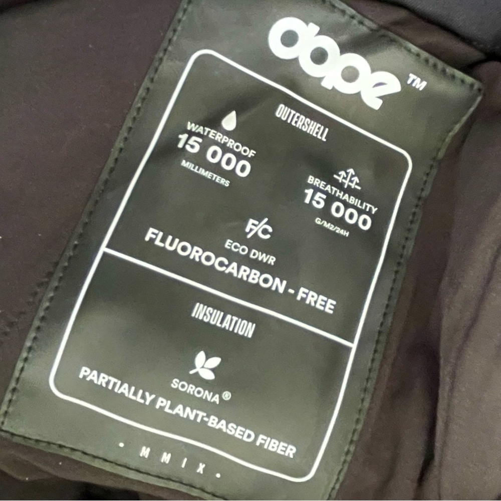 DOPE Women Black Breathable Ski Pants Outershell Waterproof Naturally Insulated - Picture 6 of 15